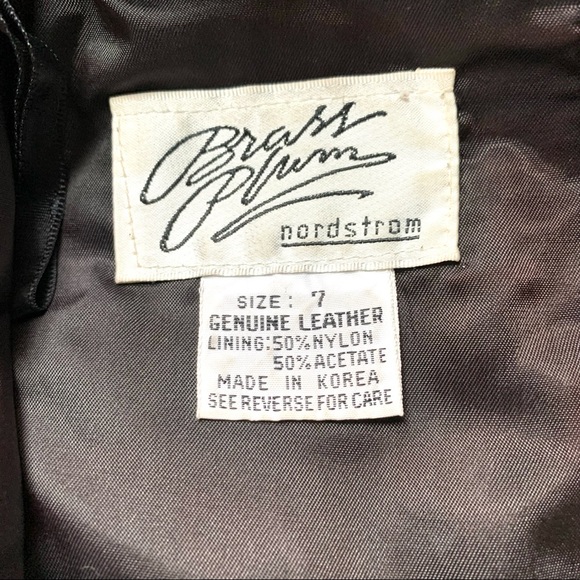 Vintage Nordstrom Leather Skirt Black BP Brass Plum Small Short Pencil - Picture 6 of 6